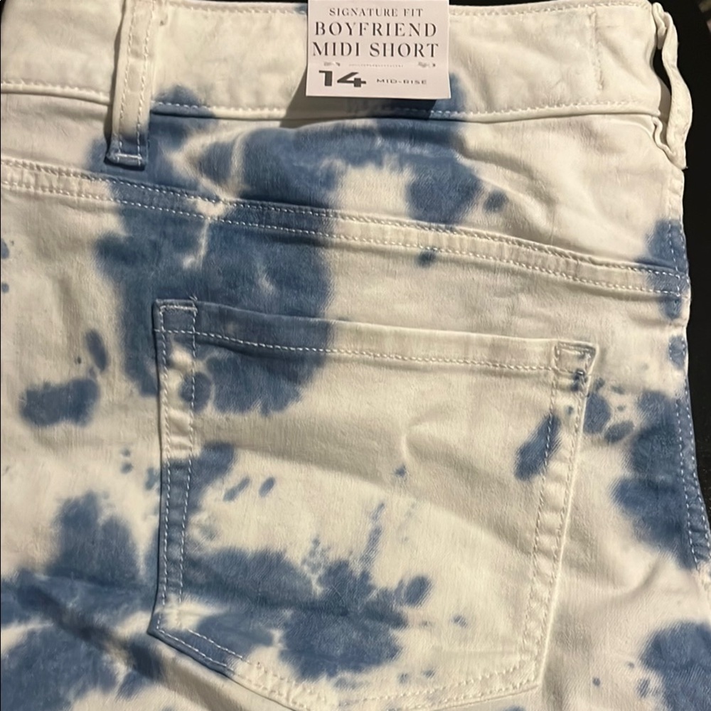 Lane Bryant Blue and White Jean Shorts